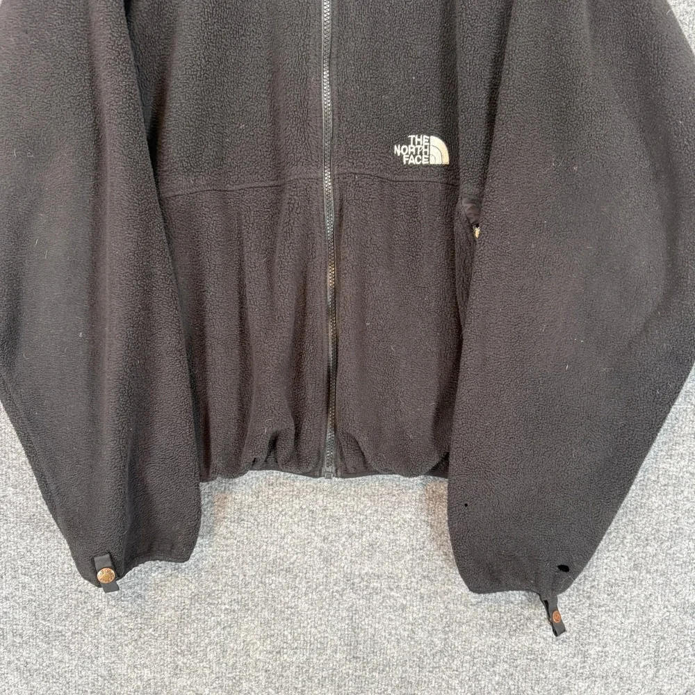 The North Face Fleece Jacket Mens Large Black Full Zip Mock Neck Outdoor Vintage